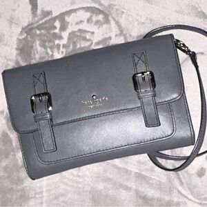 kate spade Gray Leather Buckle Crossbody Bag